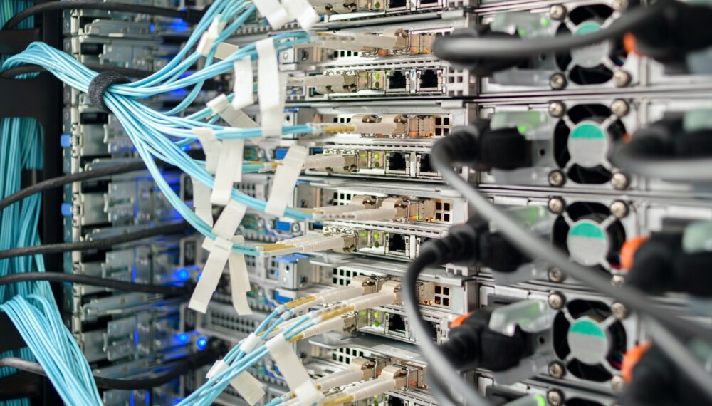 Working hardware in data center Working hardware in data center