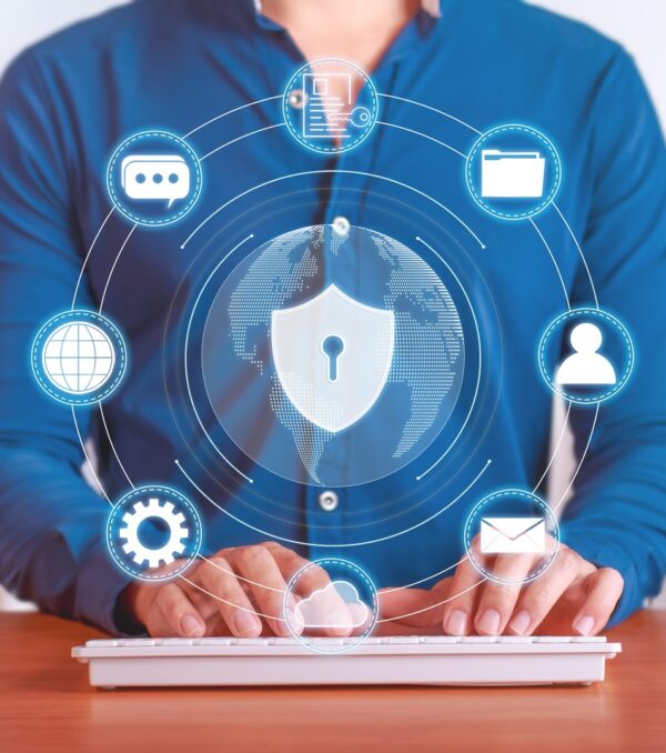 Cybersecurity, protection of the user's private data, files and documents. Security Internet.